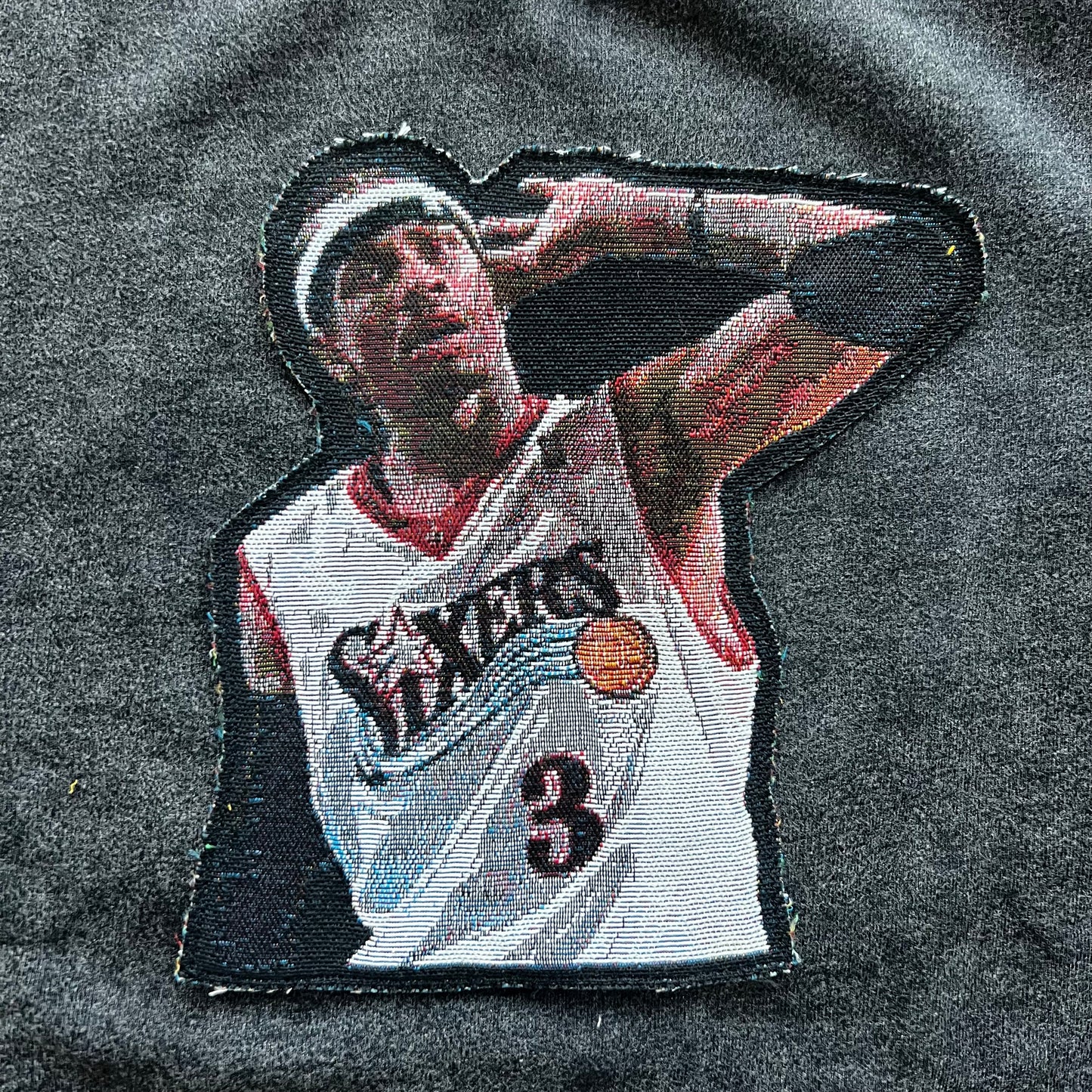 Allen Iverson "The Answer" Remake Long Sleeve Sweatshirt Crewneck-Acid WashBlack